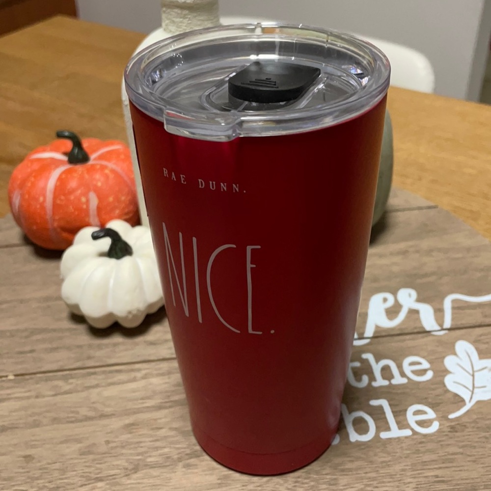 Rae Dunn Naughty or Nice Double Sided Christmas Tumbler- Red